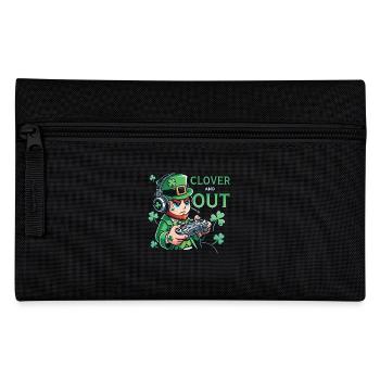 St. Patrick's Day Gaming Design Clover and Out - Pencil Case - black - Front