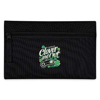 St. Patrick's Day Retro Gaming clover and out - Pencil Case - black - Front