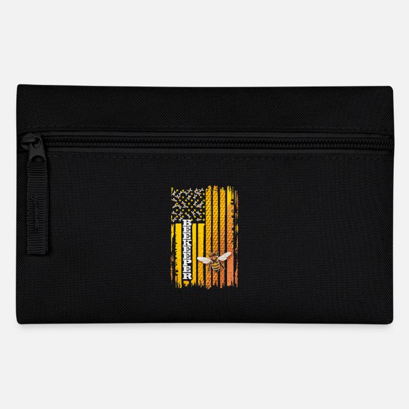 Abeille Abeille Drapeau Rayure Miel - Trousse - noir
