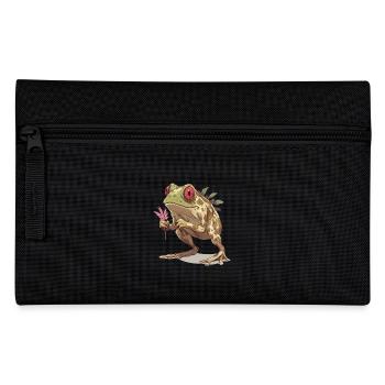 Frog with red eye and cannabis leaf - Pencil Case - black - Front