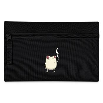 Grenouille aux yeux rouges et fleur de cannabis - Trousse - noir - Devant