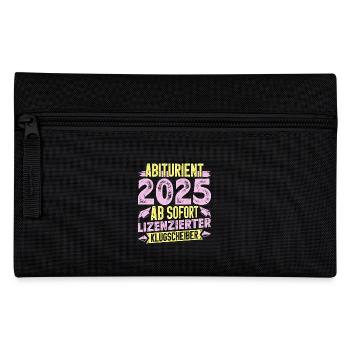 ABITURIENT 2025 AB SOFORT Abi Geschafft Lustiges - Federtasche - Schwarz - Vorne