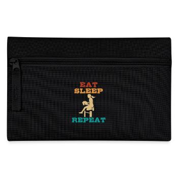 Manger, dormir, cheval de loisir, répéter - Cadeau - Trousse - noir - Devant