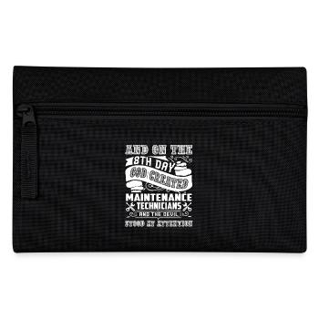 God Created Maintenance Technician - Pencil Case - black - Front