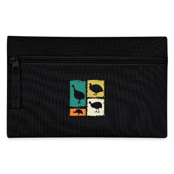 Hühner Hahn Perlhuhn - Federtasche - Schwarz - Vorne