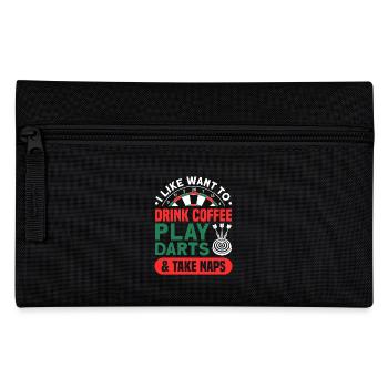 Dart Dartspieler Dartspiel Herren - Federtasche - Schwarz - Vorne