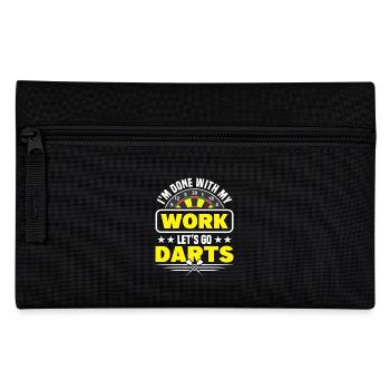 Dart Dartspieler Dartspiel Herren - Federtasche - Schwarz - Vorne