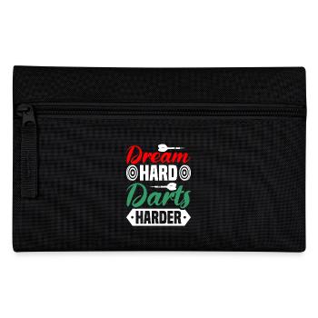 Dart Dartspieler Dartspiel Herren - Federtasche - Schwarz - Vorne