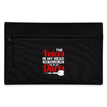 Dart Dartspieler Dartspiel Herren - Federtasche - Schwarz - Vorne