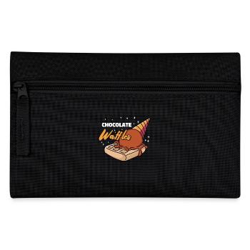 Chocolate Waffles Syrup Breakfast Waffles - Pencil Case - black - Front