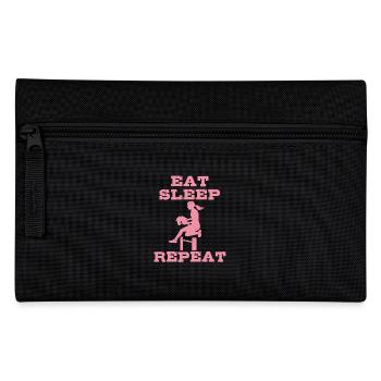 Manger, dormir, cheval de loisir, répéter - Cadeau - Trousse - noir - Devant