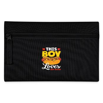 This Boy Loves Hot Dogs Hot Dog Lover - Pencil Case - black - Front