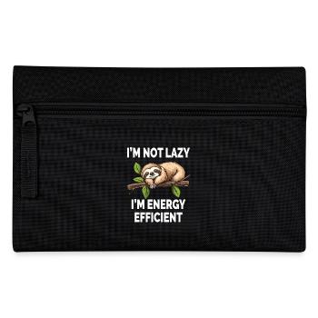 Funny Sloth I'm Not Lazy I'm Energy Efficient - Pencil Case - black - Front