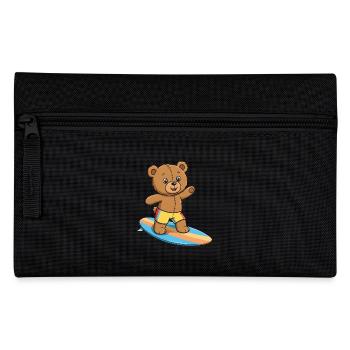 Teddy Bear Surfer - Pencil Case - black - Front