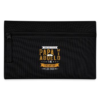 Ich habe zwei Titel: Papa und lustiger Opa - Federtasche - Schwarz - Vorne