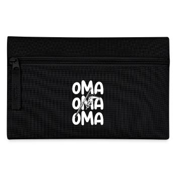 Anglerin Oma Großmutter Angeln - Federtasche - Schwarz - Vorne