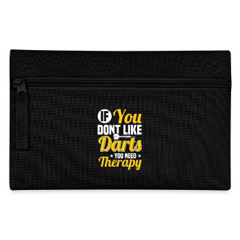 Dart Dartspieler Dartspiel Herren - Federtasche - Schwarz - Vorne