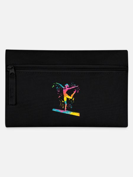 Turnerin Schwebebalken Kunstturnen - Federtasche - Schwarz