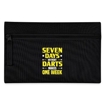 Dart Dartspieler Dartspiel Herren - Federtasche - Schwarz - Vorne