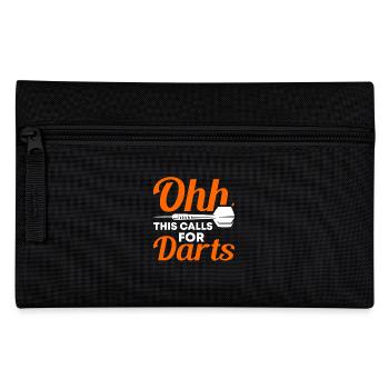 Dart Dartspieler Dartspiel Herren - Federtasche - Schwarz - Vorne