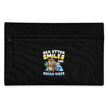 Seaotter Smiles and Ocean Vibes für einen Otter - Federtasche - Schwarz - Vorne