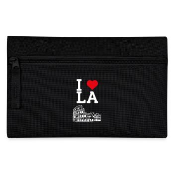 I Love LA Flag Heart Colosseum Los Angeles Amerika - Federtasche - Schwarz - Vorne