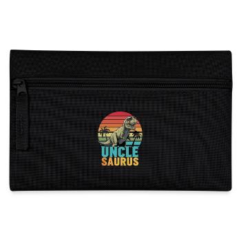 Unclesaurus Retro Dinosaur Motif with - Pencil Case - black - Front