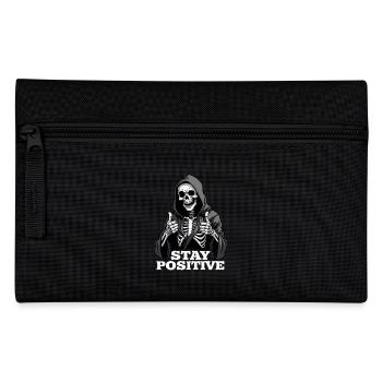 Stay Positive – Lustiger Sensenmann - Federtasche - Schwarz - Vorne
