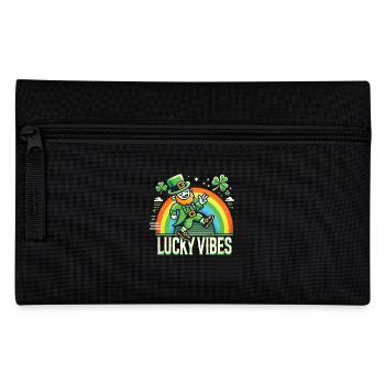 St. Patrick's Day Happy Vibes Rainbow - Pencil Case - black - Front