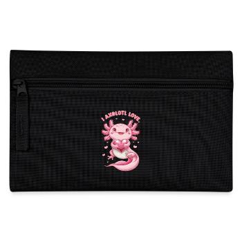 Axolotl Liebe Herz Umarmung Niedlich - Federtasche - Schwarz - Vorne