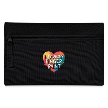 I Love Finger Paints Heart Design Art - Pencil Case - black - Front