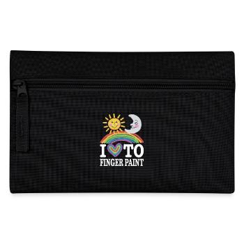 I Love Finger Paints Sun Moon Rainbow - Pencil Case - black - Front
