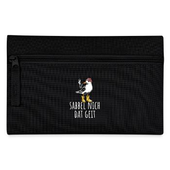 Möwe - Sabbel nich dat geit - Nordsee - Geschenk - Federtasche - Schwarz - Vorne