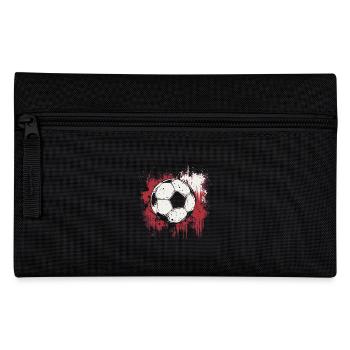 Red Splash of Color Soccer - Cool Team Sports - Pencil Case - black - Front