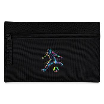 Farbexplosion Fußballer - Dynamisches Design - Federtasche - Schwarz - Vorne