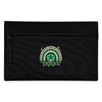 St. Patrick's Day Shamrock Rainbow Design - Pencil Case - black - Front