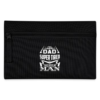 Father's Day Super Dad Super Tired - Pencil Case - black - Front
