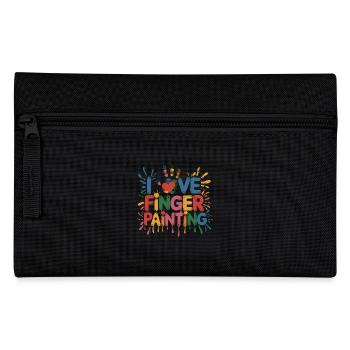 I Love Finger Painting Creative Colorful Fun - Pencil Case - black - Front
