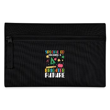 Special education creates a brighter future with - Pencil Case - black - Front