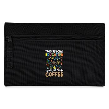 This special education runs with coffee - Pencil Case - black - Front