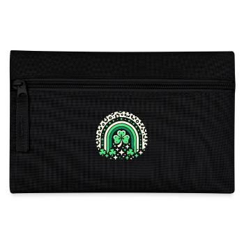 St. Patrick's Day Shamrock Rainbow Luck - Pencil Case - black - Front