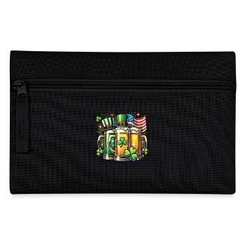 St. Patricks Tag Bierfreunde Kleeblatt - Federtasche - Schwarz - Vorne