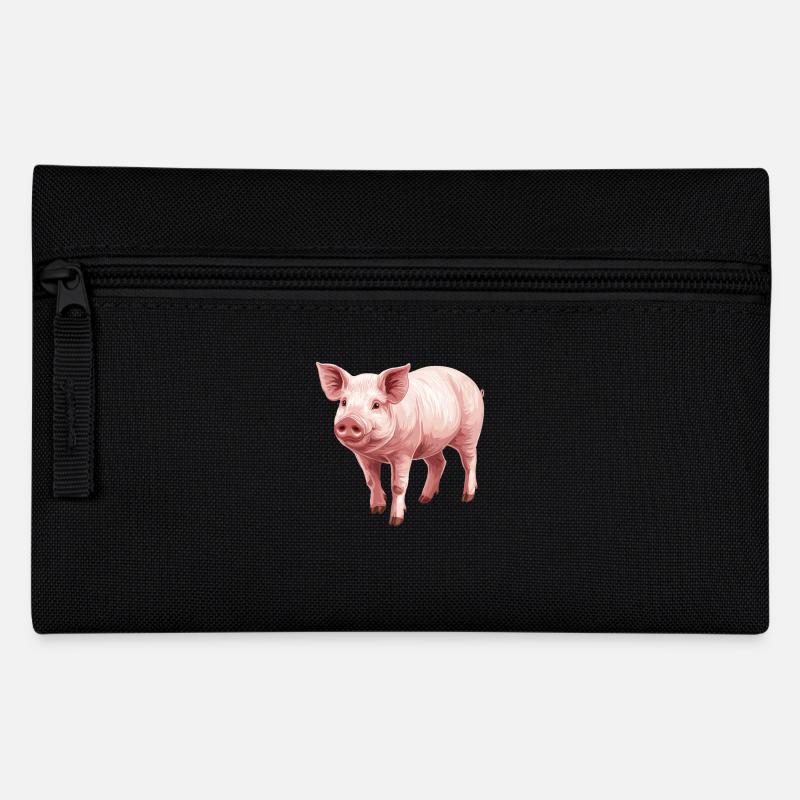 Schweine Schwein - Federtasche - Schwarz