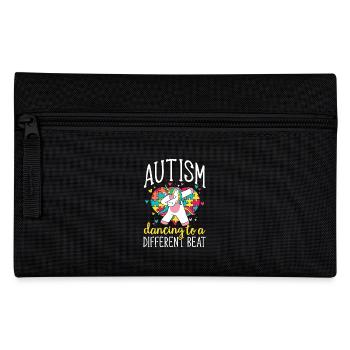 Autisme Puzzle Licorne Danse Différence Musique - Trousse - noir - Devant