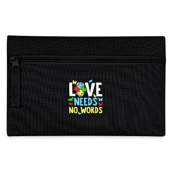 Casse-tête de l’autisme - L’amour n’a pas besoin de mots - Trousse - noir - Devant
