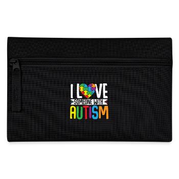 Autism Puzzle - Love a Person with Autism - Pencil Case - black - Front
