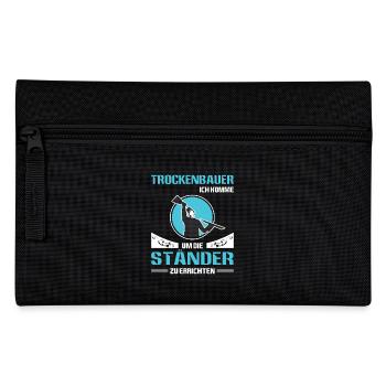 Trockenbau Trockenbauer Trockenbaumonteur Geschenk - Federtasche - Schwarz - Vorne