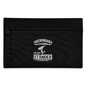 Trockenbau Trockenbauer Trockenbaumonteur Geschenk - Federtasche - Schwarz - Vorne