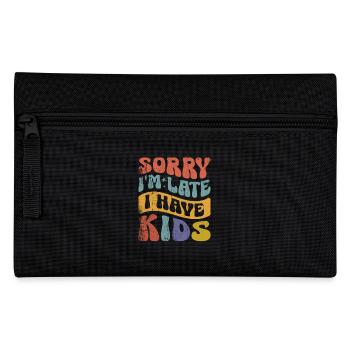 Désolé d’être en retard j’ai des enfants - Trousse - noir - Devant