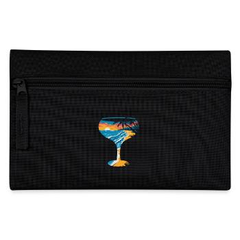 Tropical sunset on the beach with - Pencil Case - black - Front